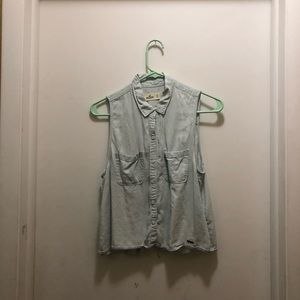 Button down sleeveless top